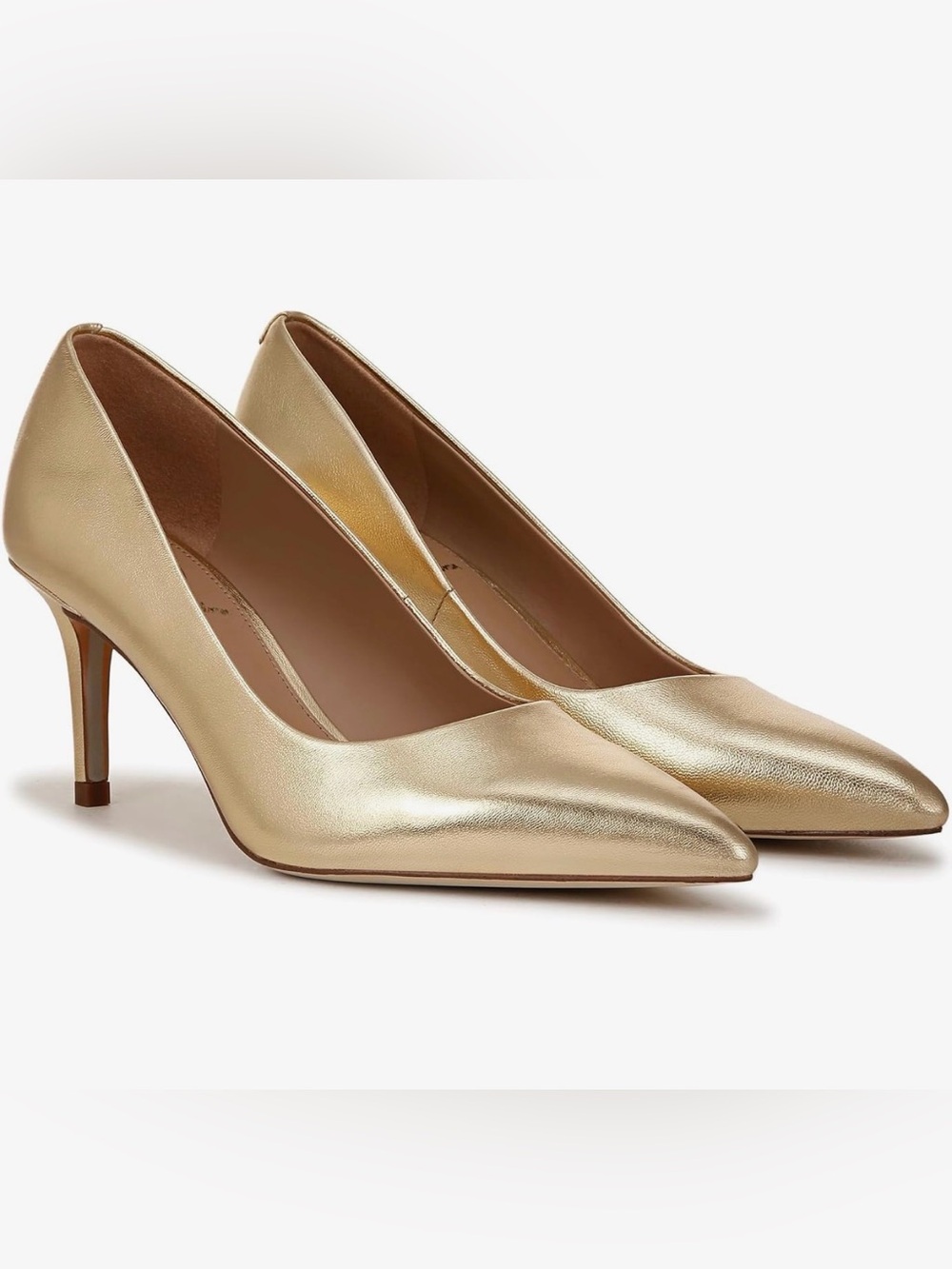 Sam Edelman Women's Vienna Gold Leather Pumps, Size 7.5